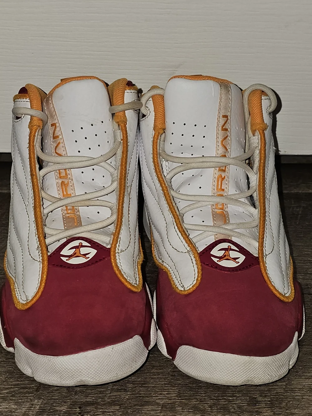 Jordan Pro Strong Cardinal Red White Orange Sneakers GS Size 3Y
